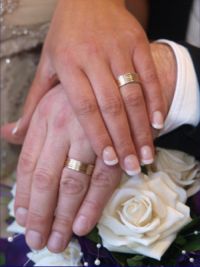 Bride and Grooms hand