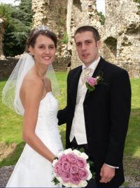 Wedding Couple in castle setting