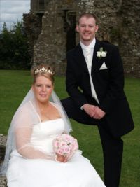 Wedding Couple in castle setting